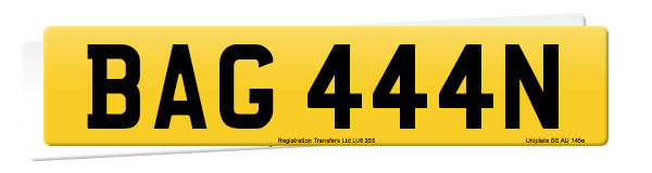 Registration number BAG 444N